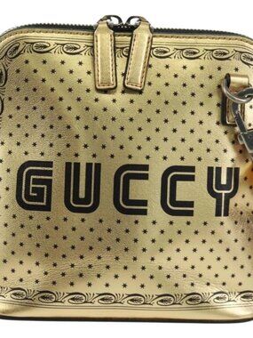 GUCCI Shoulder Bag Leather Gold 511189 Auth 161291V